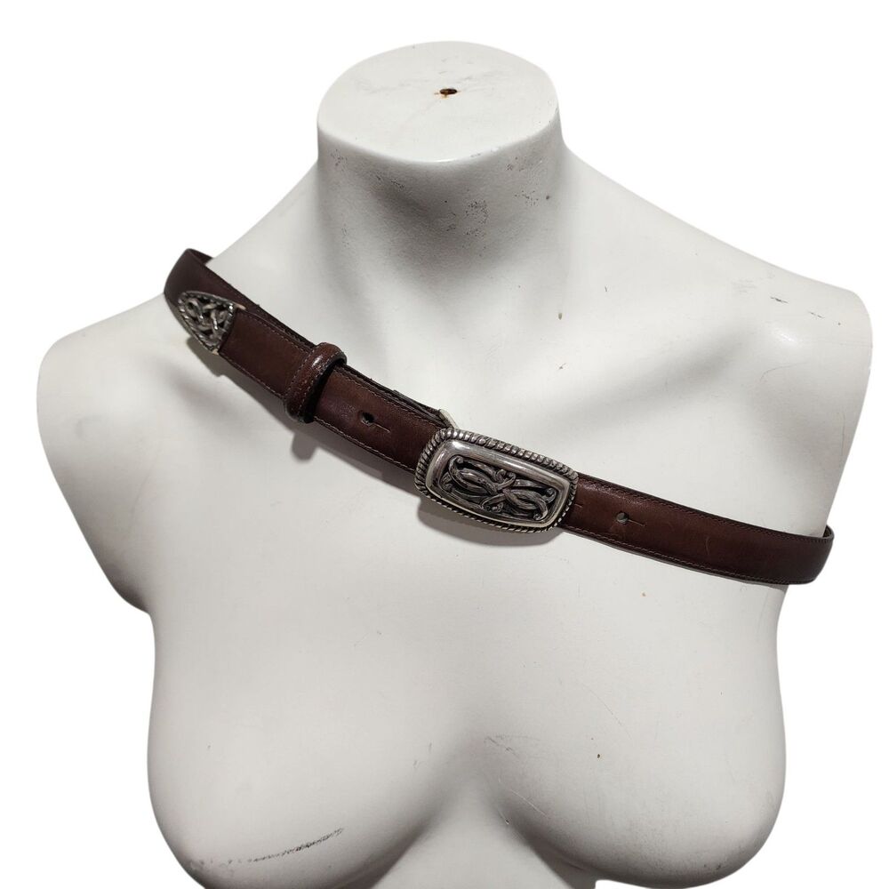 Brighton Womens Belt Vintage 1995 Brown Leather Western Cowgirl 3409 Equestrian